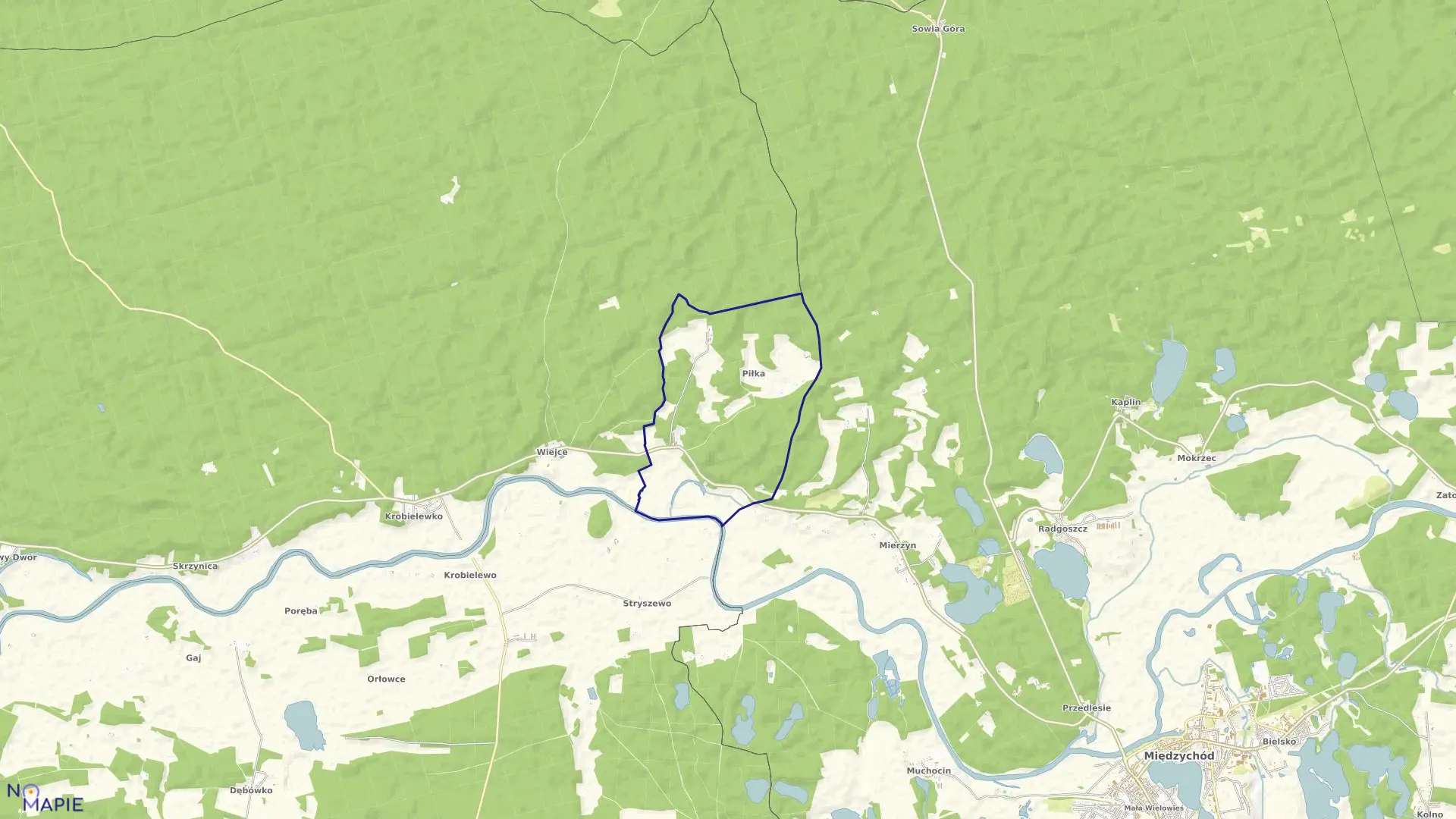 Mapa obrębu PIŁKA w gminie Międzychód