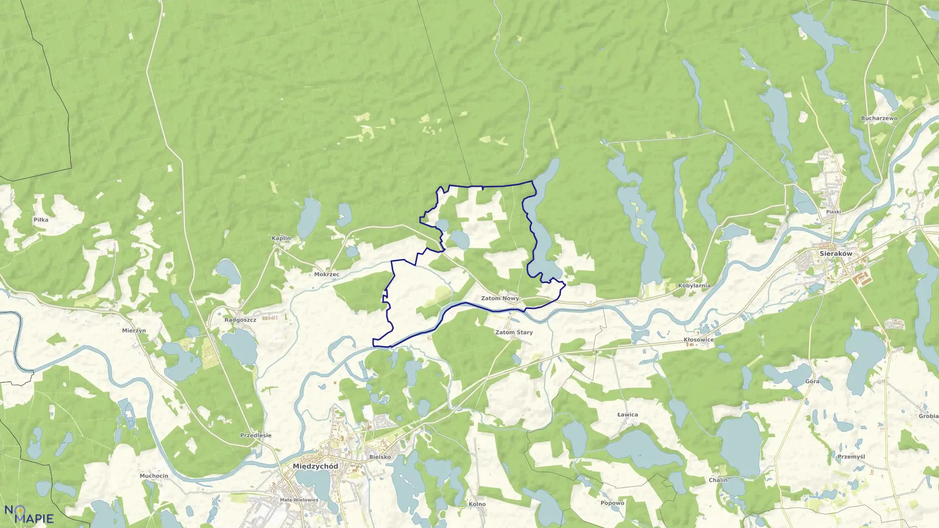 Mapa obrębu ZATOM NOWY w gminie Międzychód