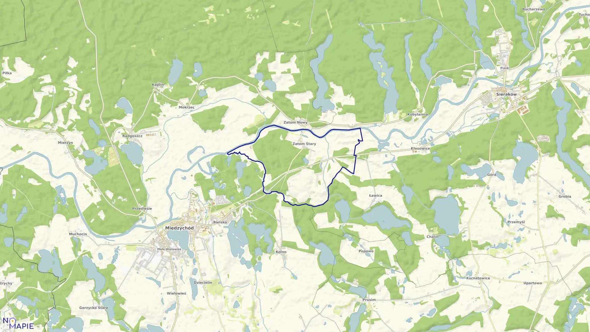 Mapa obrębu ZATOM STARY w gminie Międzychód